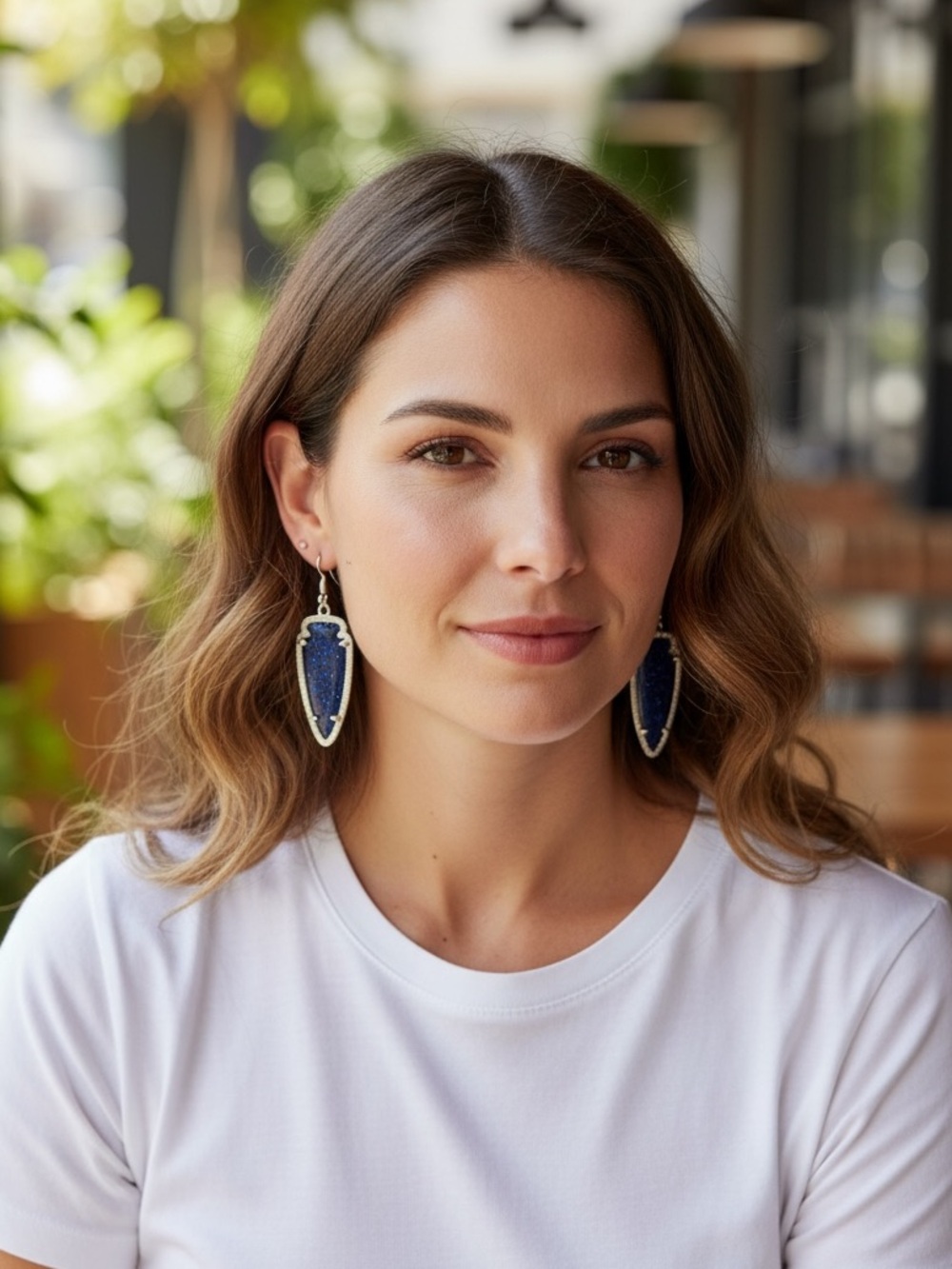 Kendra Scott Sky Earrings in Dark Blue Goldstone